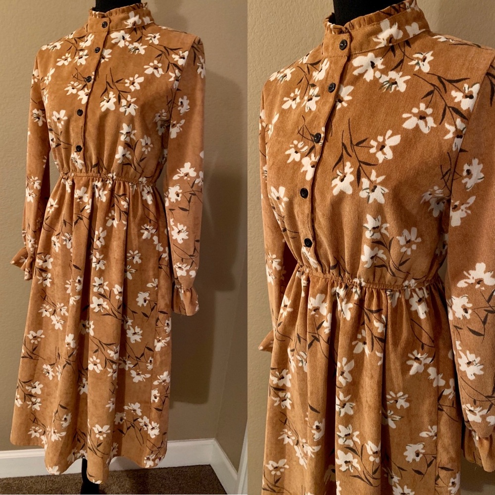 Long Sleeve Floral Midi Dress